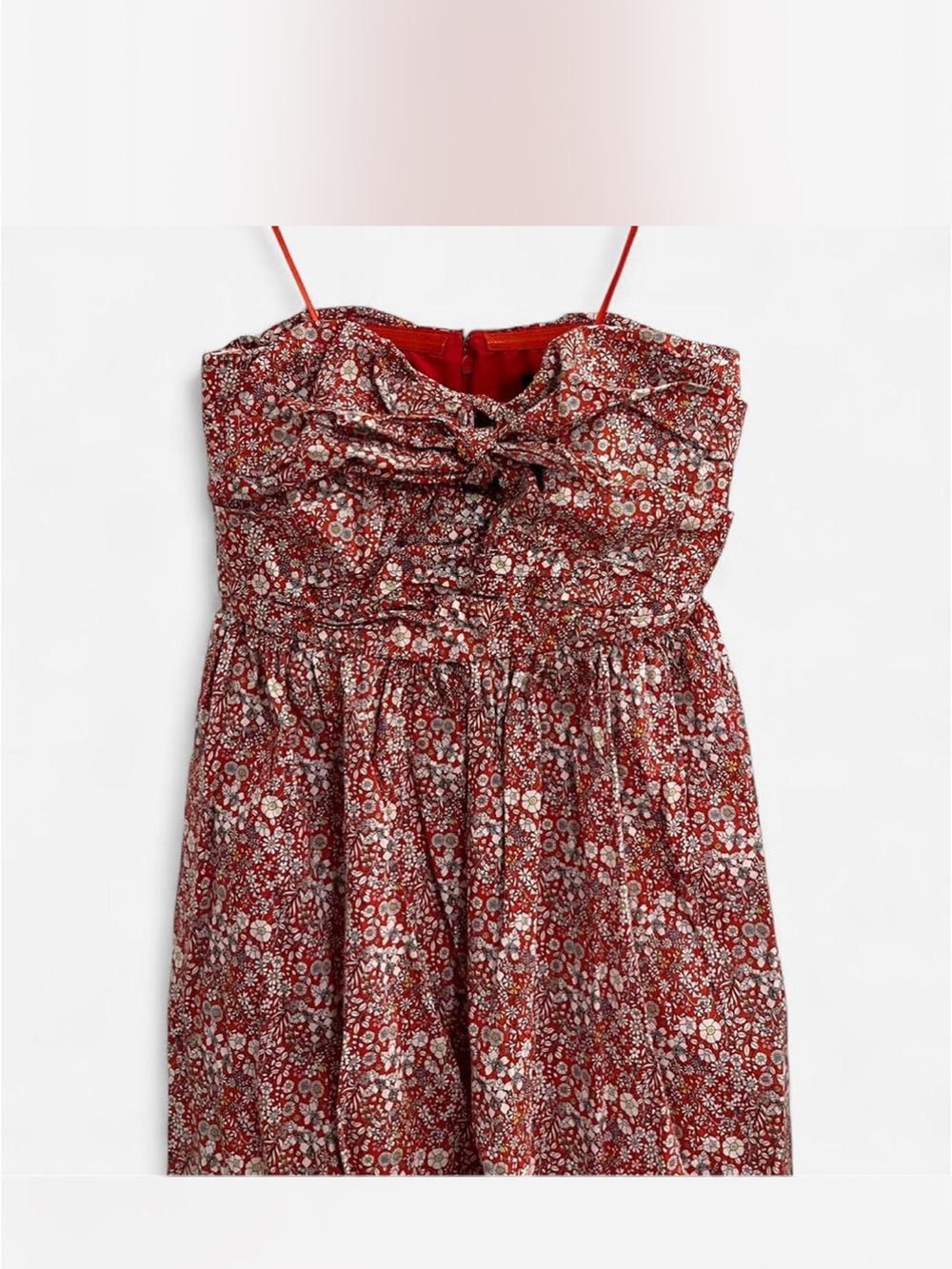 J. Crew Floral Liberty Tie Front Strapless Sweetheart Dress - Picture 10 of 14